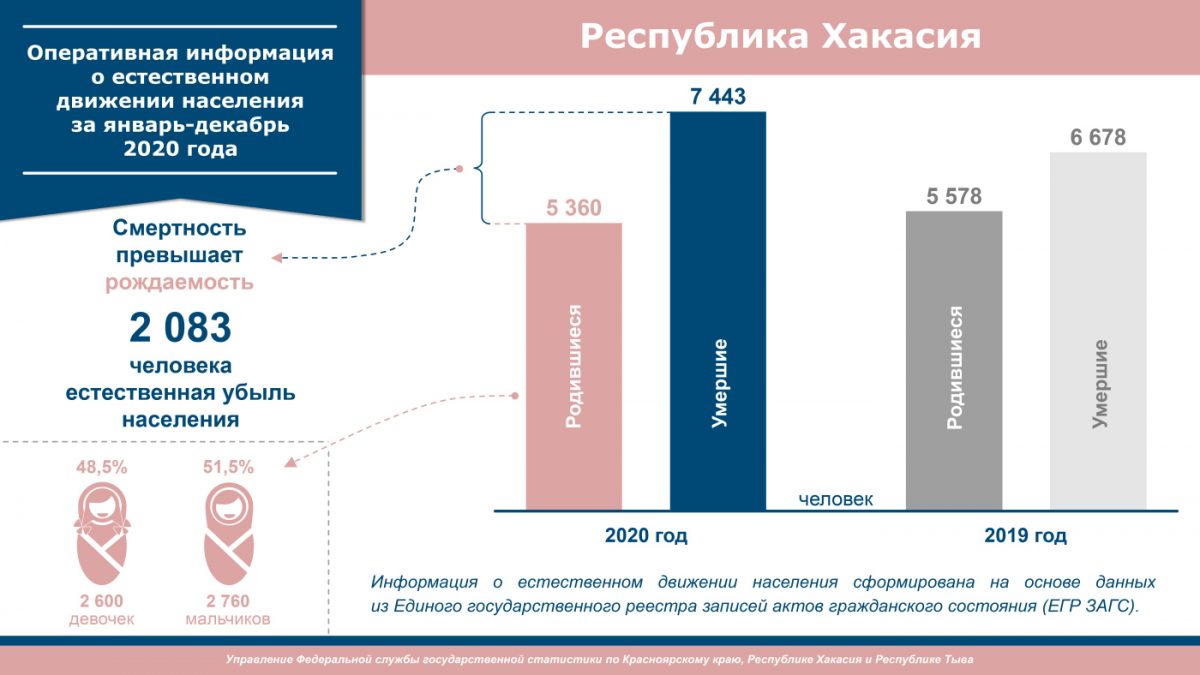 Статистика рождаемости и смертности населения в 2020 году - Пульс Хакасии