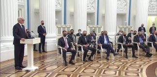 Кадр съемки пресс-службы Кремля