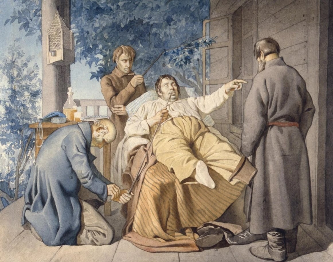 Картина. Константин Трутовский «Отдых помещика» (1853)
