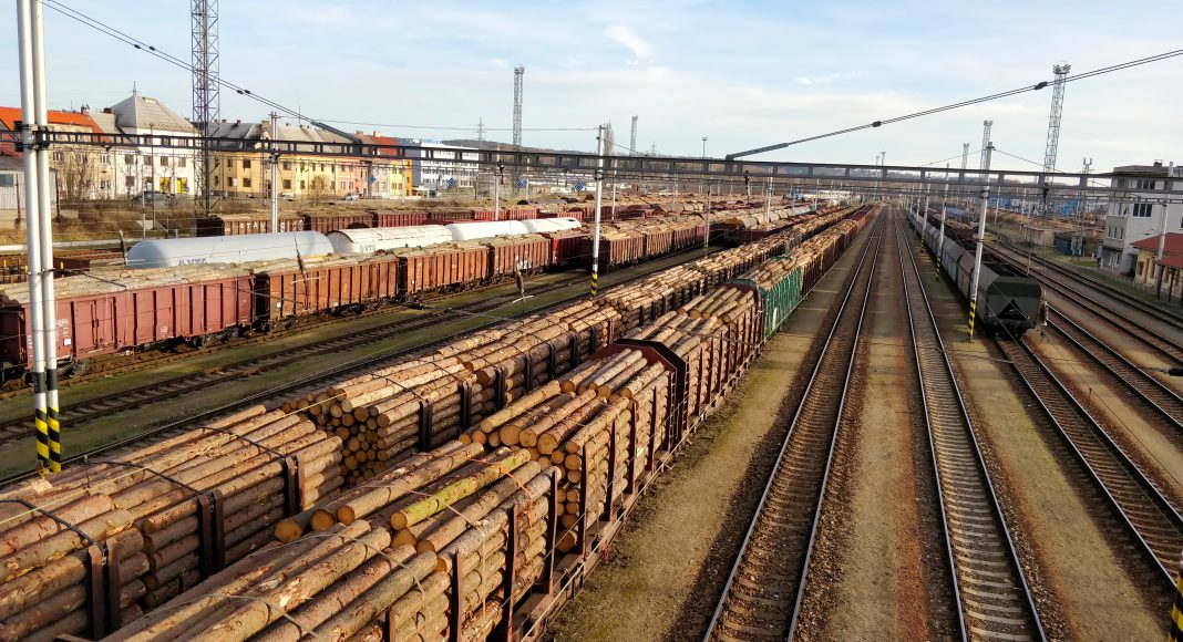 Железная дорога, поезд, лес