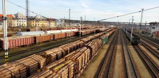 Железная дорога, поезд, лес