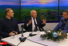 Денис Дворников, Абрек Челтыгмашев и Александр Мяхар в программе «Ракурс». Кадр эфира «Абакан 24»