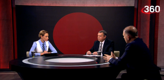 Александр Мяхар и Денис Дворников на телеканале «360»