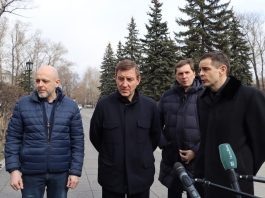 Сергей Сокол, Андрей Турчак и Алексей Лемин в Парке Победы