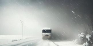 Метель на дороге