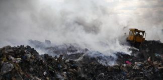 Пожар на полигоне в Сорске