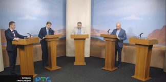 Дебаты кандидатов на пост главы РХ. Кадр съемки РТС