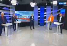 Дебаты кандидатов на пост главы РХ. Кадр съемки «Россия 1»