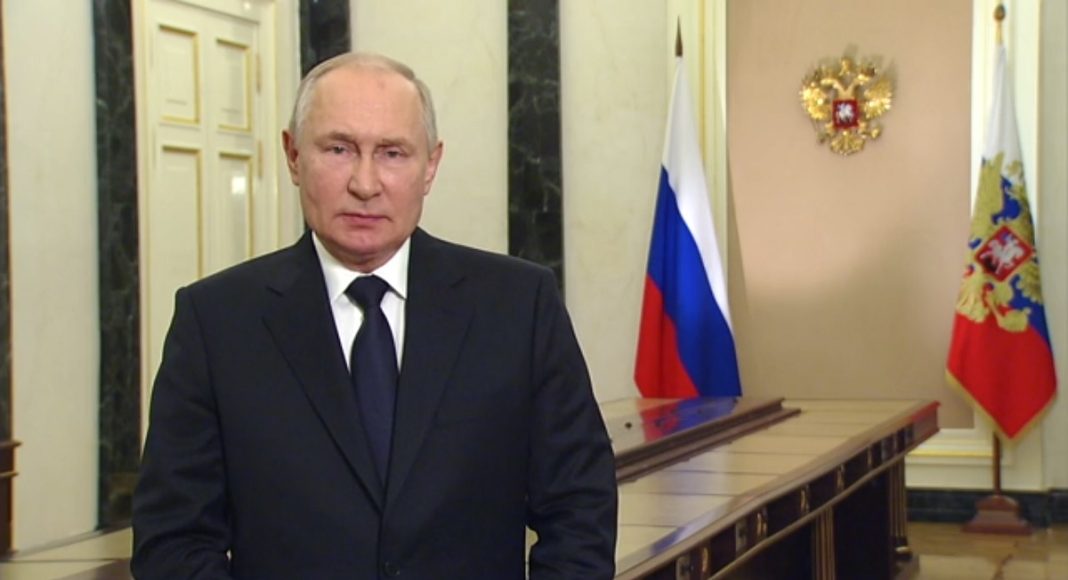 Кадр видеообращения В.В. Путина