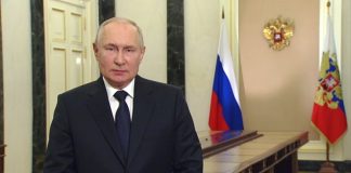 Кадр видеообращения В.В. Путина