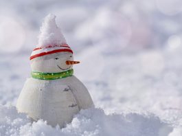 Мороз. Зима. Снеговик. Картинка из фотобанка