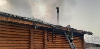 Пожар. Баня. Фото МЧС по РХ