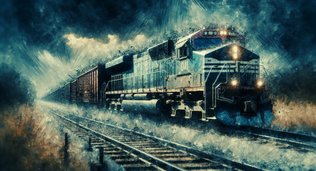 Поезд. Изображение сгенерировано нейросетью