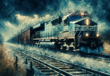 Поезд. Изображение сгенерировано нейросетью