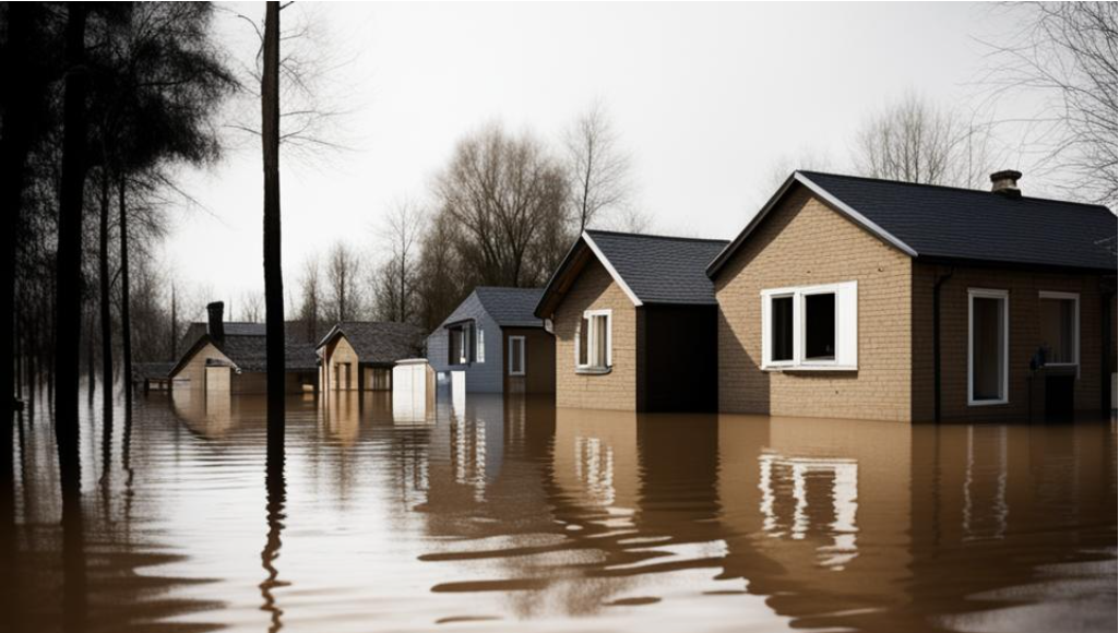 Паводок. Подтопление. Изображение kandinsky