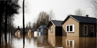 Паводок. Подтопление. Изображение kandinsky