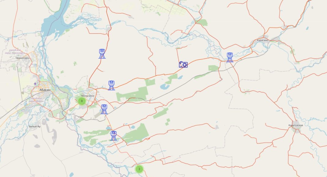 Карта дорожных камер. Источник: КРУДОР