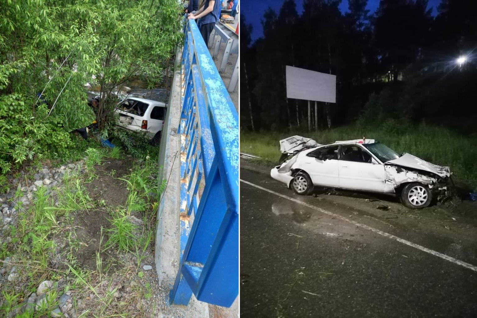 В Саяногорске на выходных два автомобиля съехали с дороги - Пульс Хакасии