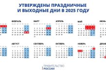 Производственный календарь 2025. Источник: правительство РФ