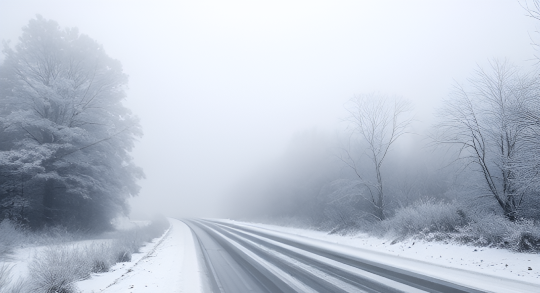 Генерация ИИ зима туман