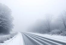 зима, туман, дорога, ИИ