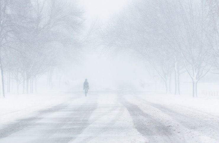 метель, ветер, зима, дорога, гололед, мороз