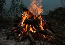 костер, огонь,