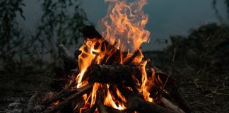 костер, огонь,