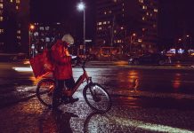 ночь, работа, курьер