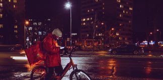 ночь, работа, курьер