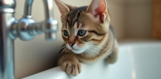 ванна, кот, кошка, вода, отключение воды