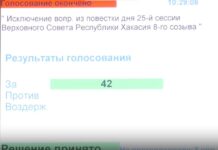 Исключение вопроса из повестки 25-й сессии ВС РХ
