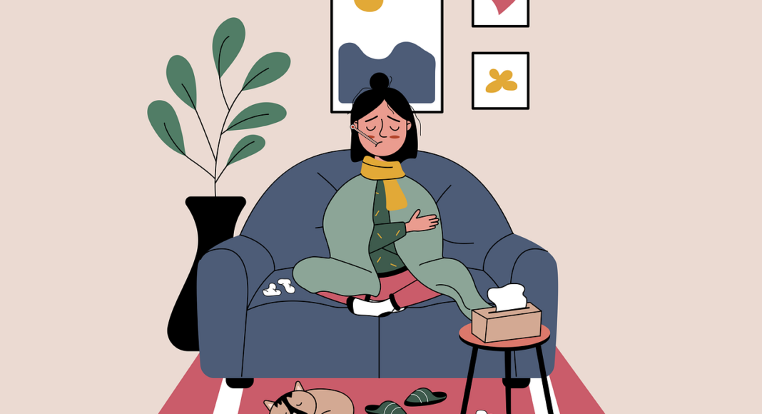 Изображение из фотобанка грипп, простуда, больной