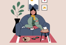 грипп, простуда, больной