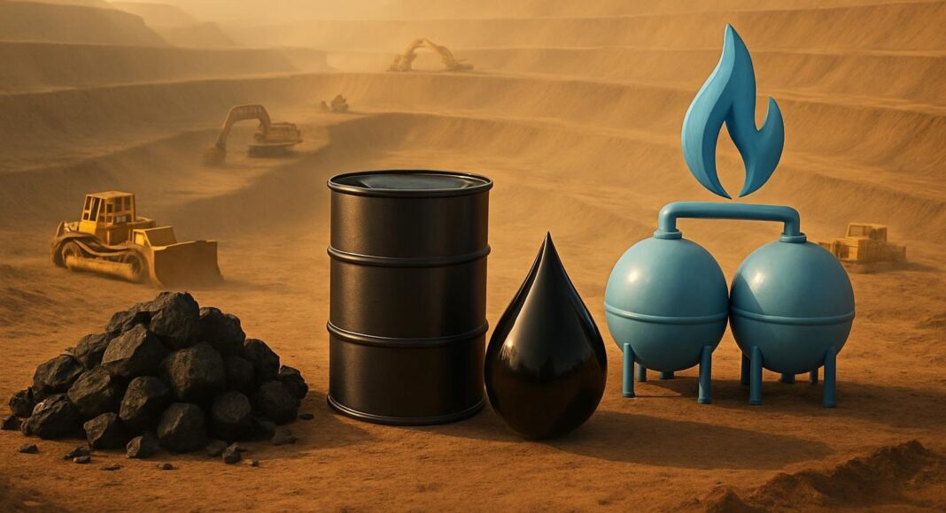 Уголь, нефть, газ. Изображение сгенерировано нейросетью