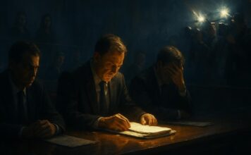 Свет и тень депутатской жизни: в Хакасии обсуждают запреты на прозрачность власти Депутаты, чиновники. Изображение: нейросети