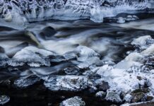 лед, река, шуга, лед на реке