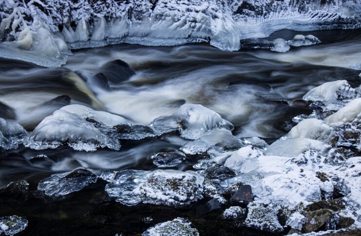 лед, река, шуга, лед на реке