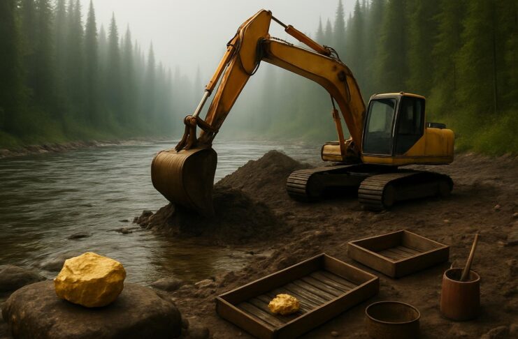 Золотодобыча. Изображение нейросети