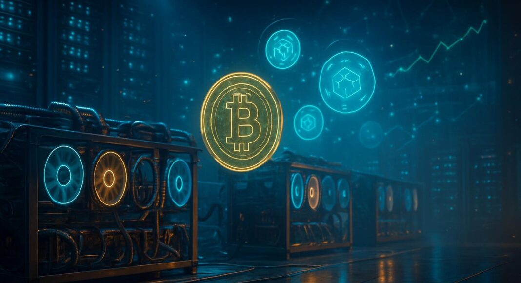 Майнинг, криптовалюты. Картинка сгенерирована нейросетью Майнинг, криптовалюты. Картинка сгенерирована нейросетью