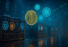 Майнинг, криптовалюты. Картинка сгенерирована нейросетью