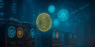 Майнинг, криптовалюты. Картинка сгенерирована нейросетью