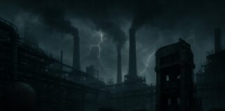 Кризис. Металлургия. Промышленное производство. Упадок. Изображение нейросети