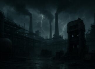 Кризис. Металлургия. Промышленное производство. Упадок. Изображение нейросети