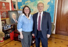 Глава Черногорска встретилась с Зюгановым Елена Гопина и Геннадий Зюганов. Фото из телеграм-канала Елены Гопиной