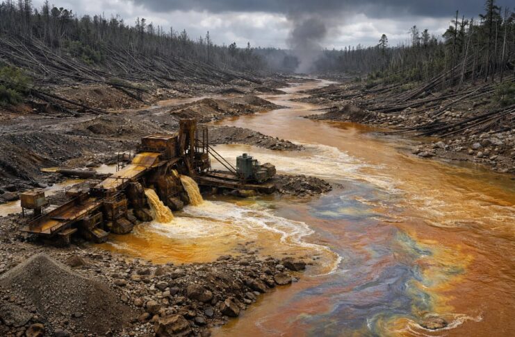 Добыча золота. Изображение нейросети