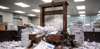 Гильотина отчетности. Изображение нейросети