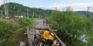 Мост на дороге в Бискамжу разрушен в Аскизском районе Фото из телеграм-канала прокуратуры РХ