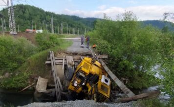 Мост на дороге в Бискамжу разрушен в Аскизском районе Фото из телеграм-канала прокуратуры РХ