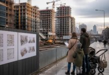 Строительство. Стройка. Семьи. Жильё. Новостройка. Ожидания. Изображение нейросети